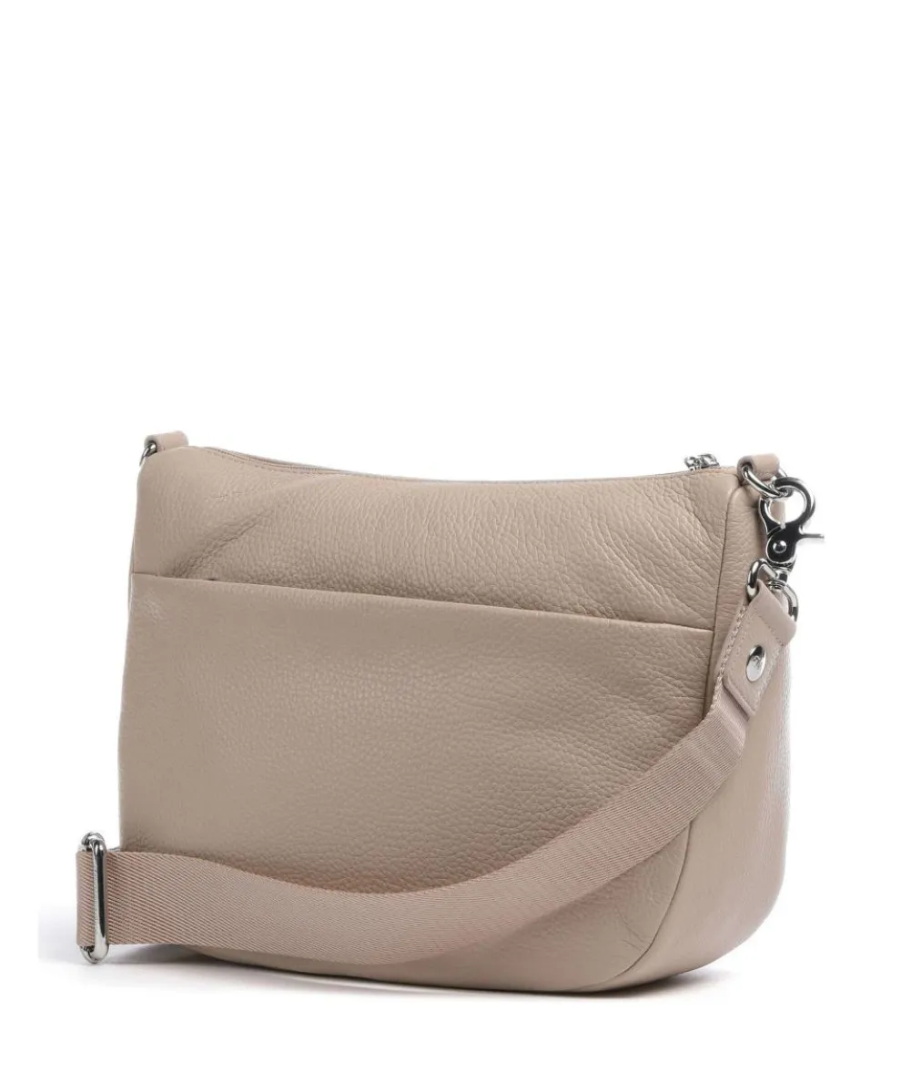 Mellow Leather Crossbody bag grained calfskin taupe