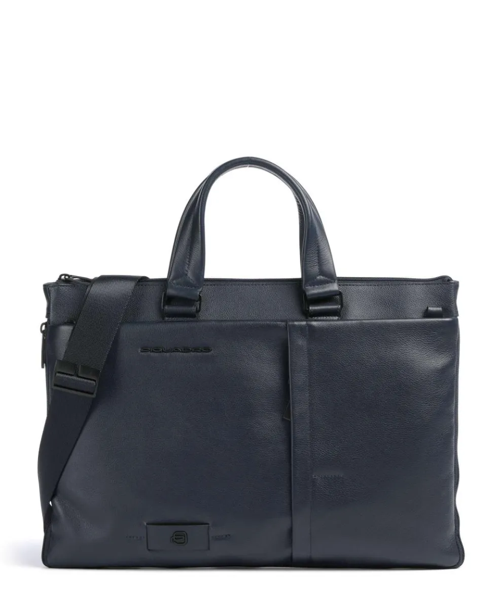 W137 Briefcase 15″ grained cow leather dark blue
