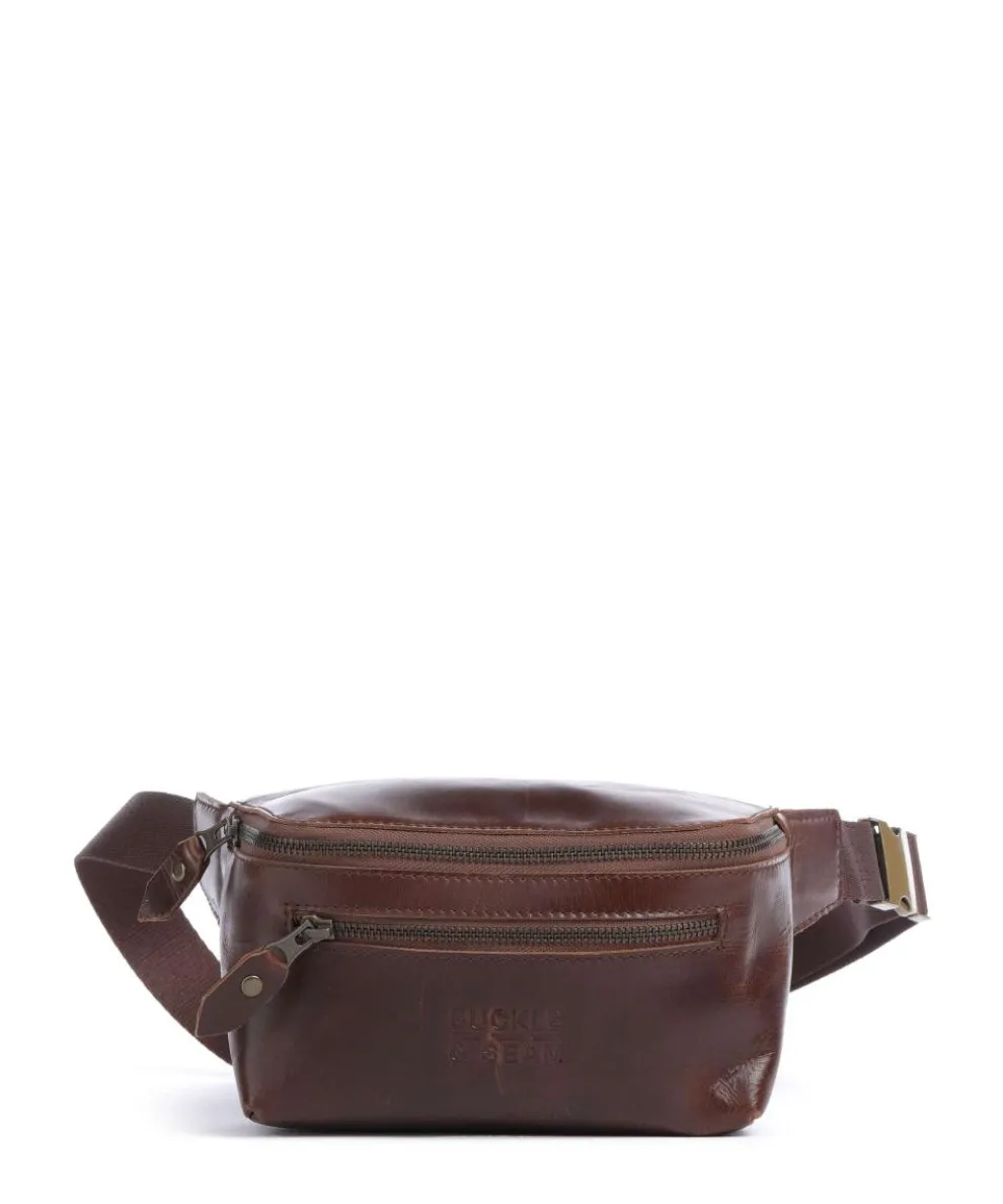 Crazy Horse Dash Fanny pack pull-up cow leather dark brown