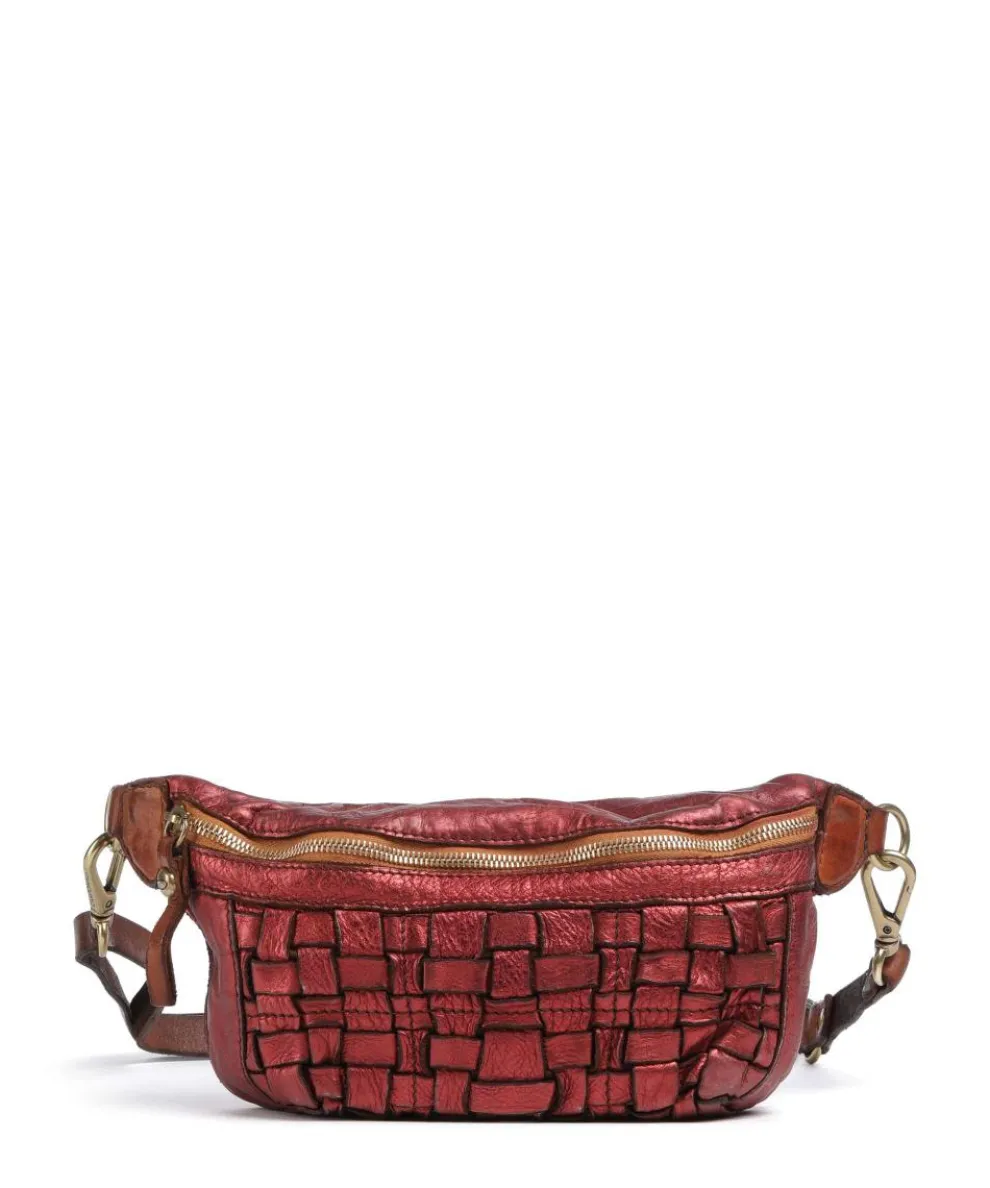 Fanny pack grained cow leather red