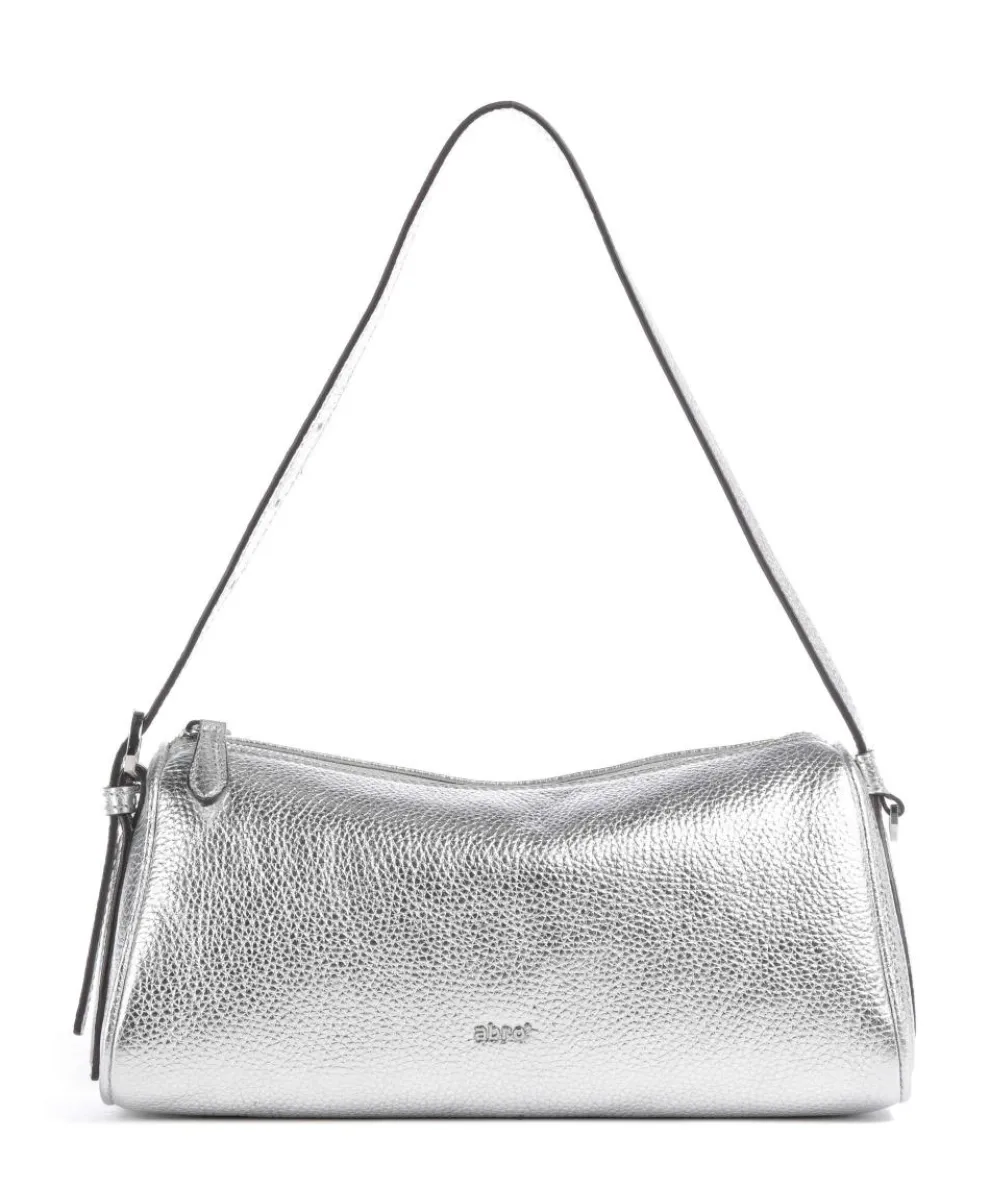 Shimmer Agnes Shoulder bag grained leather silver