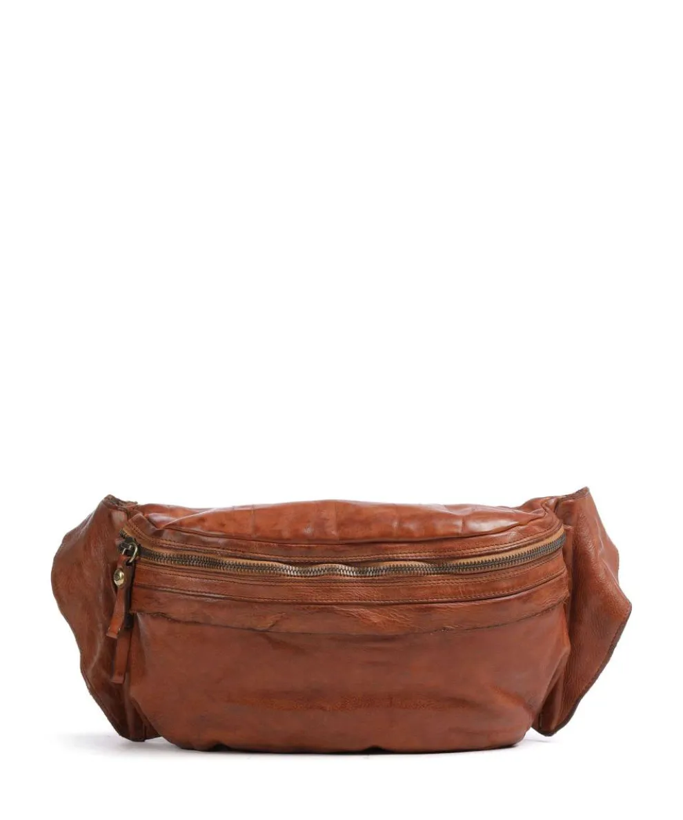 Fanny pack grained cow leather brown
