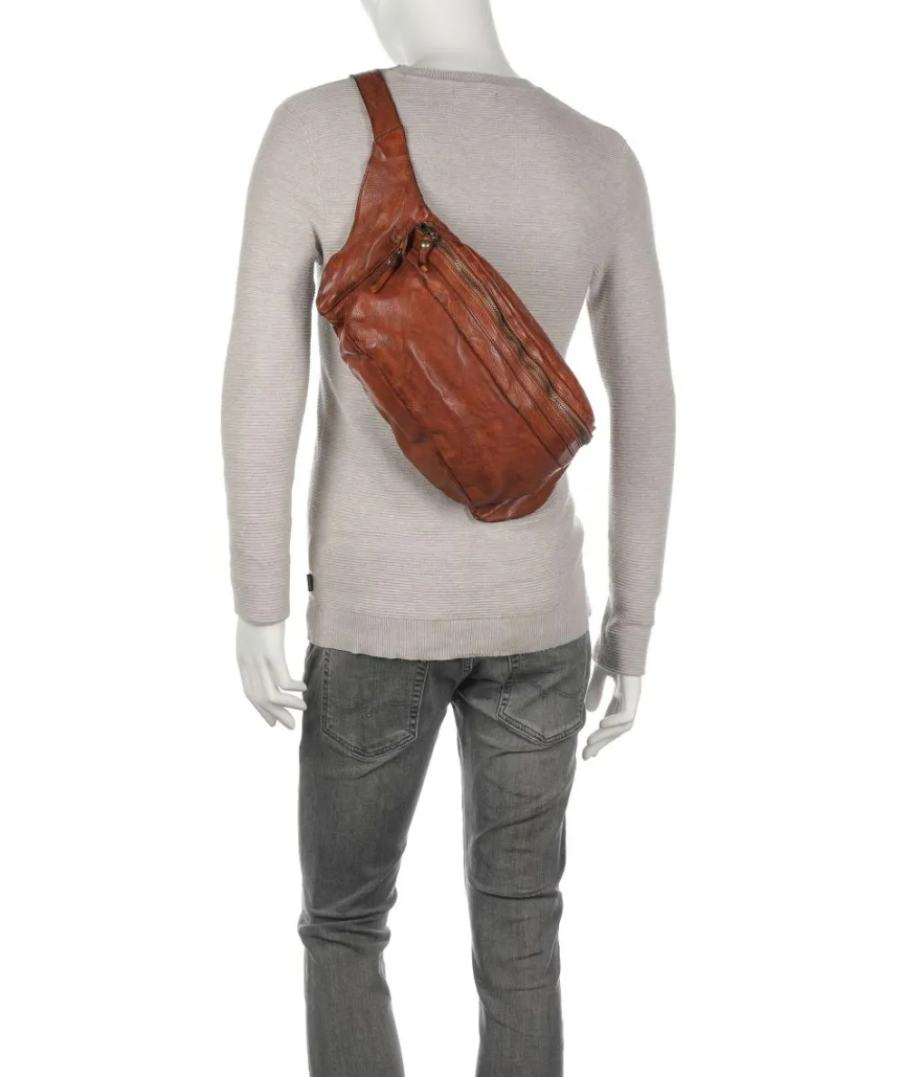 Fanny pack grained cow leather brown