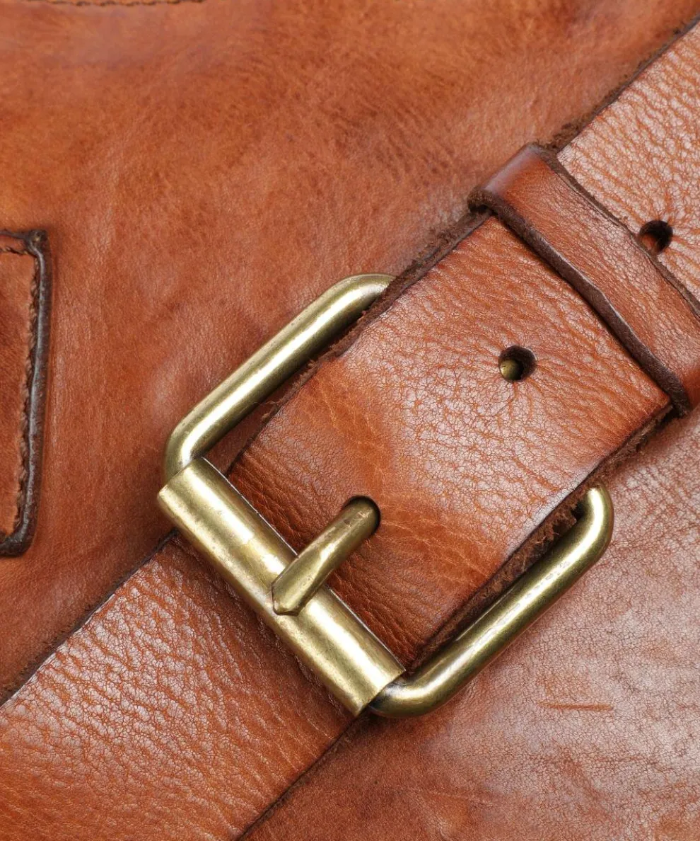 Fanny pack grained cow leather brown