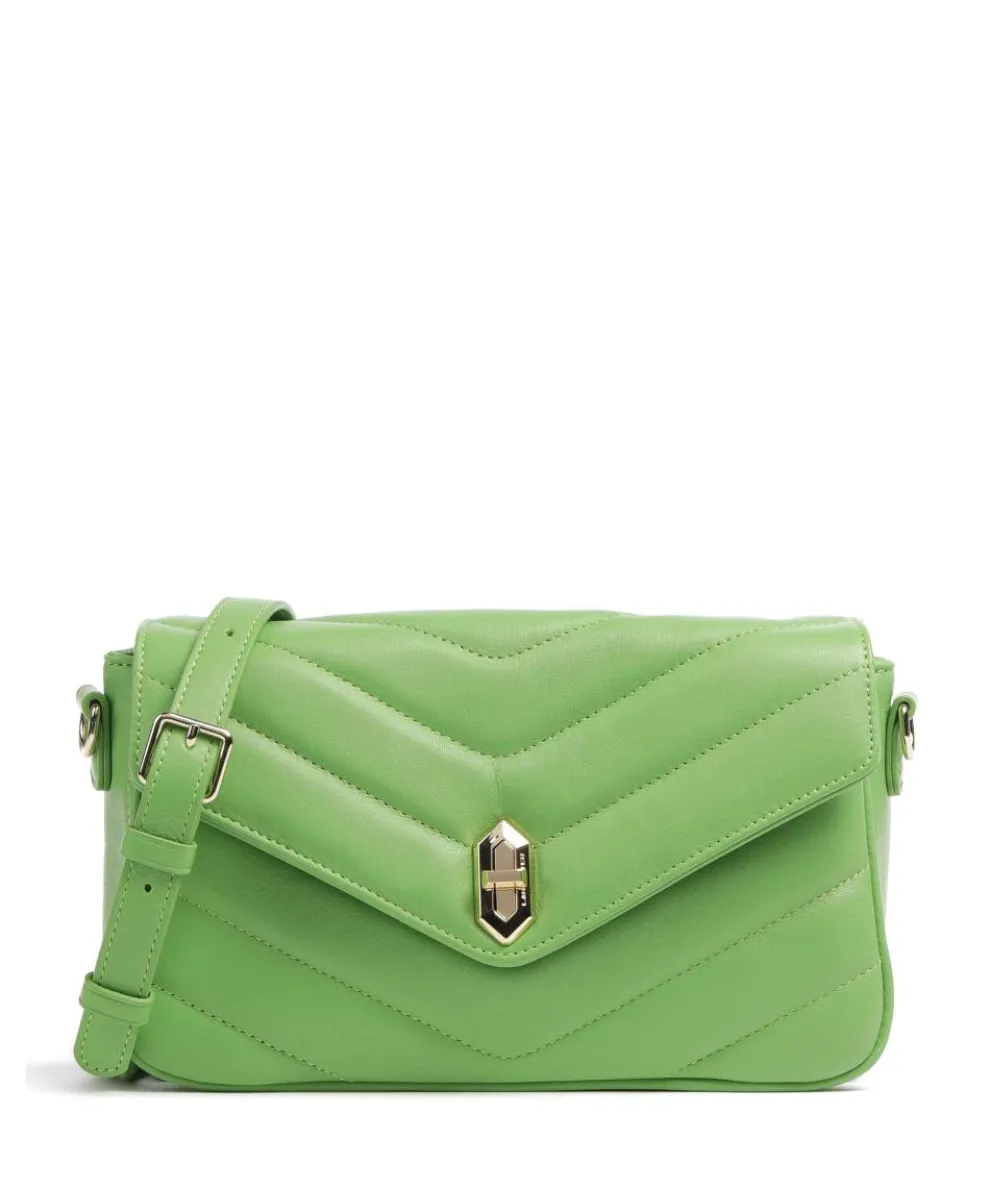 Soft Matelassé Crossbody bag soft cow leather light green
