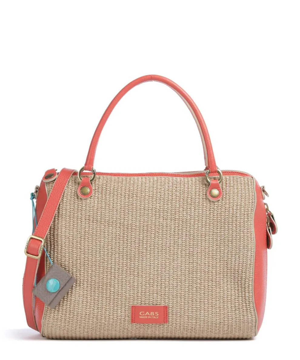 Oceania Karima Handbag polyamide, grained calfskin beige/orange