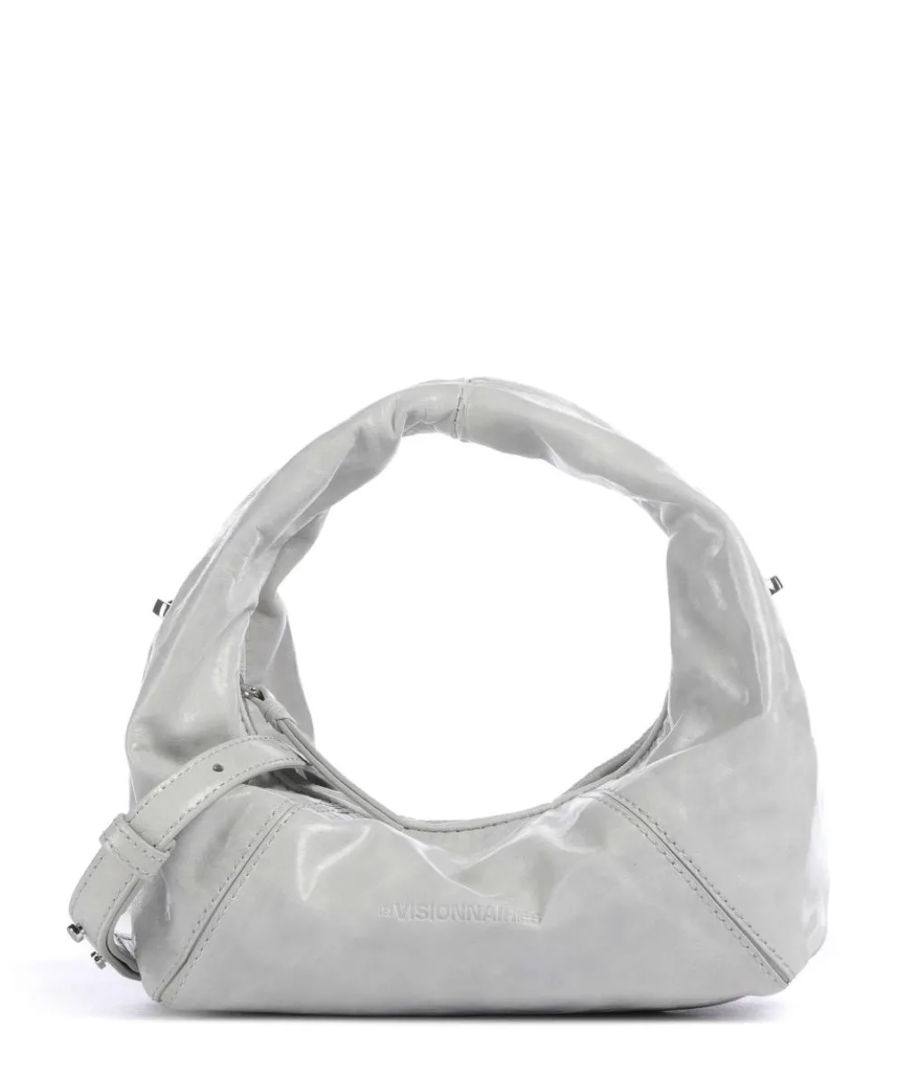 Greta Icon Crinkle Mini Handbag grained cow leather light grey