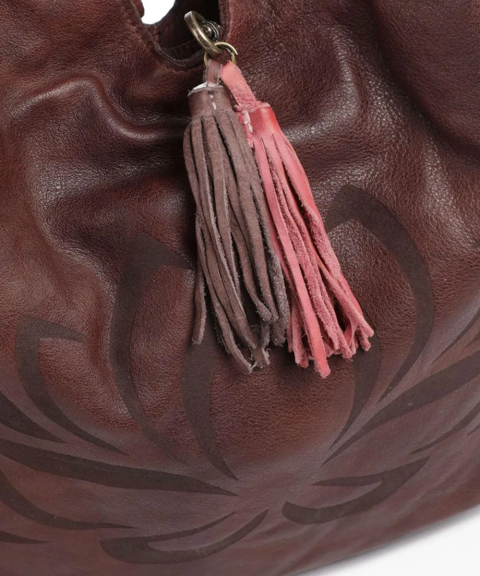 Freundgasse 1 Tote bag grained leather dark brown