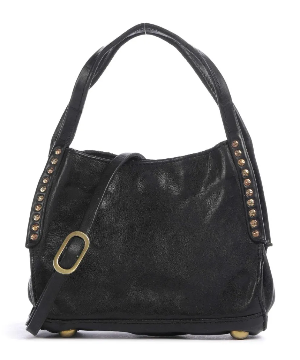 Crossbody bag fine grain cow leather black