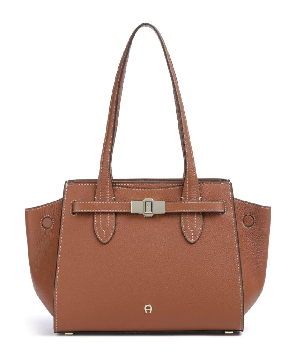 Farah M Shoulder bag grained cow leather brown