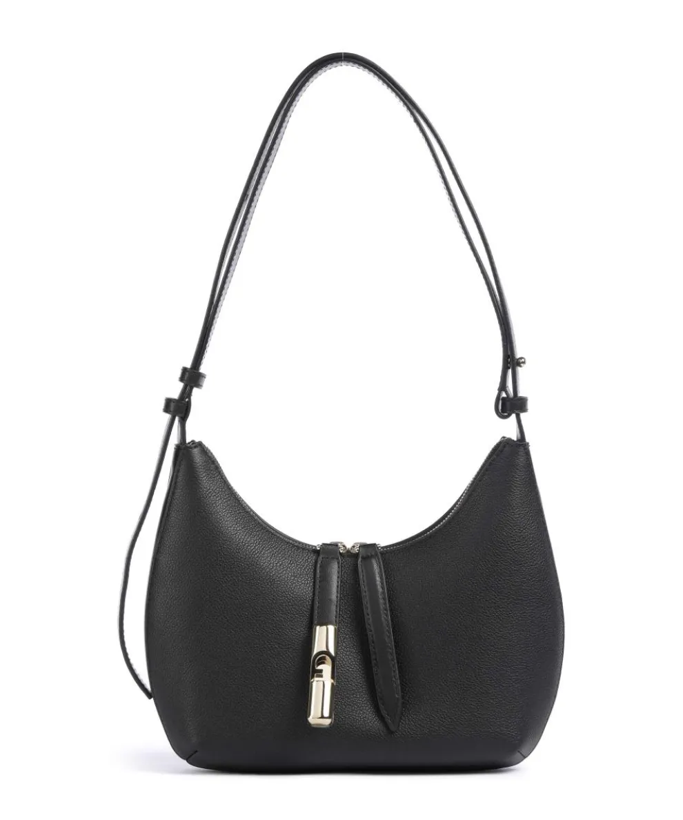 Goccia S Shoulder bag grained calfskin black