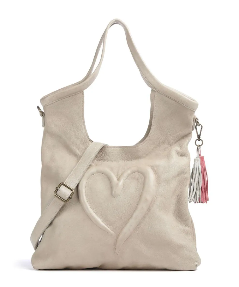 Herzweg 6 Tote bag grained leather beige