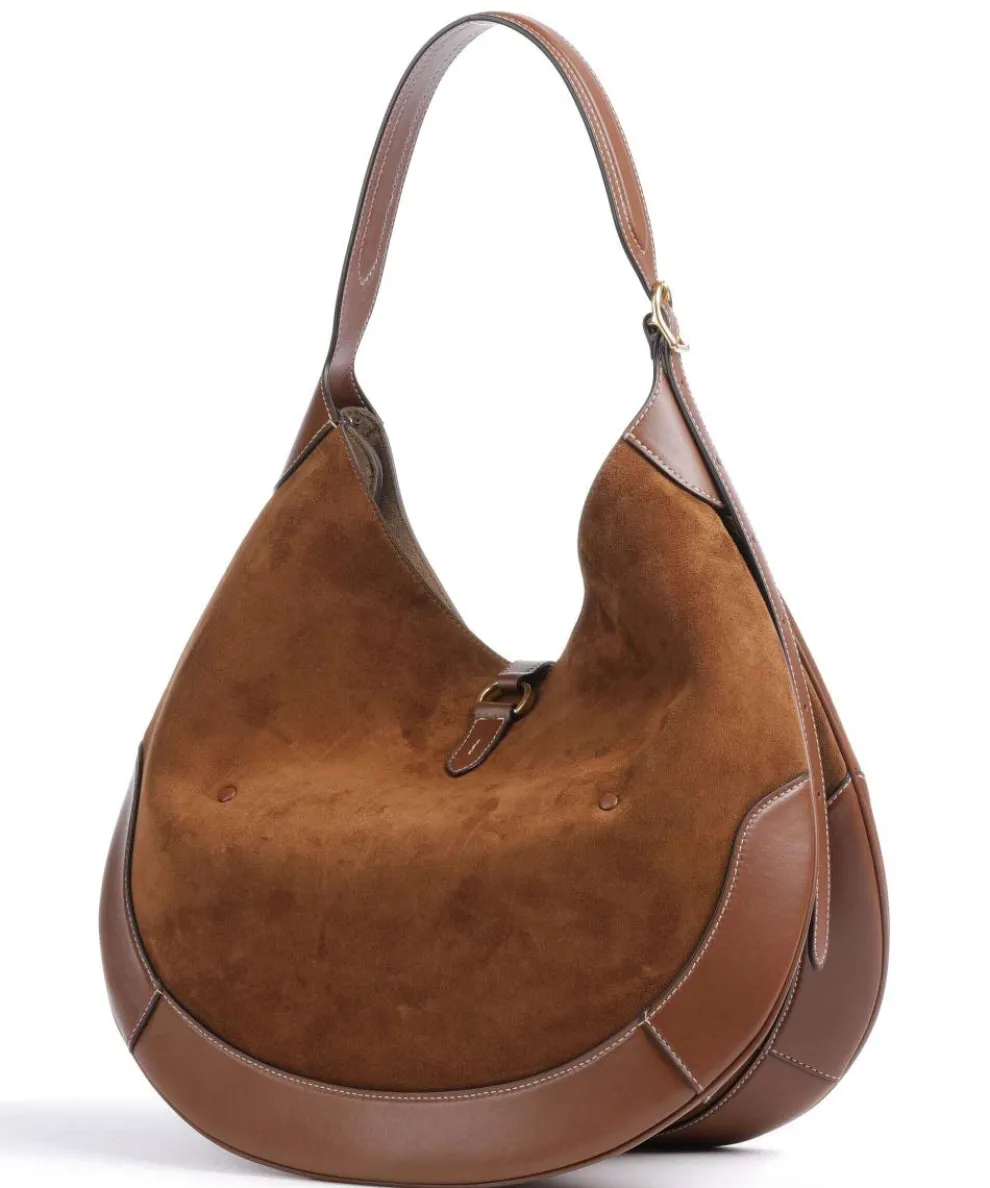 ID Collection Medium Hobo bag brushed cow leather, fine grain cow leather brown