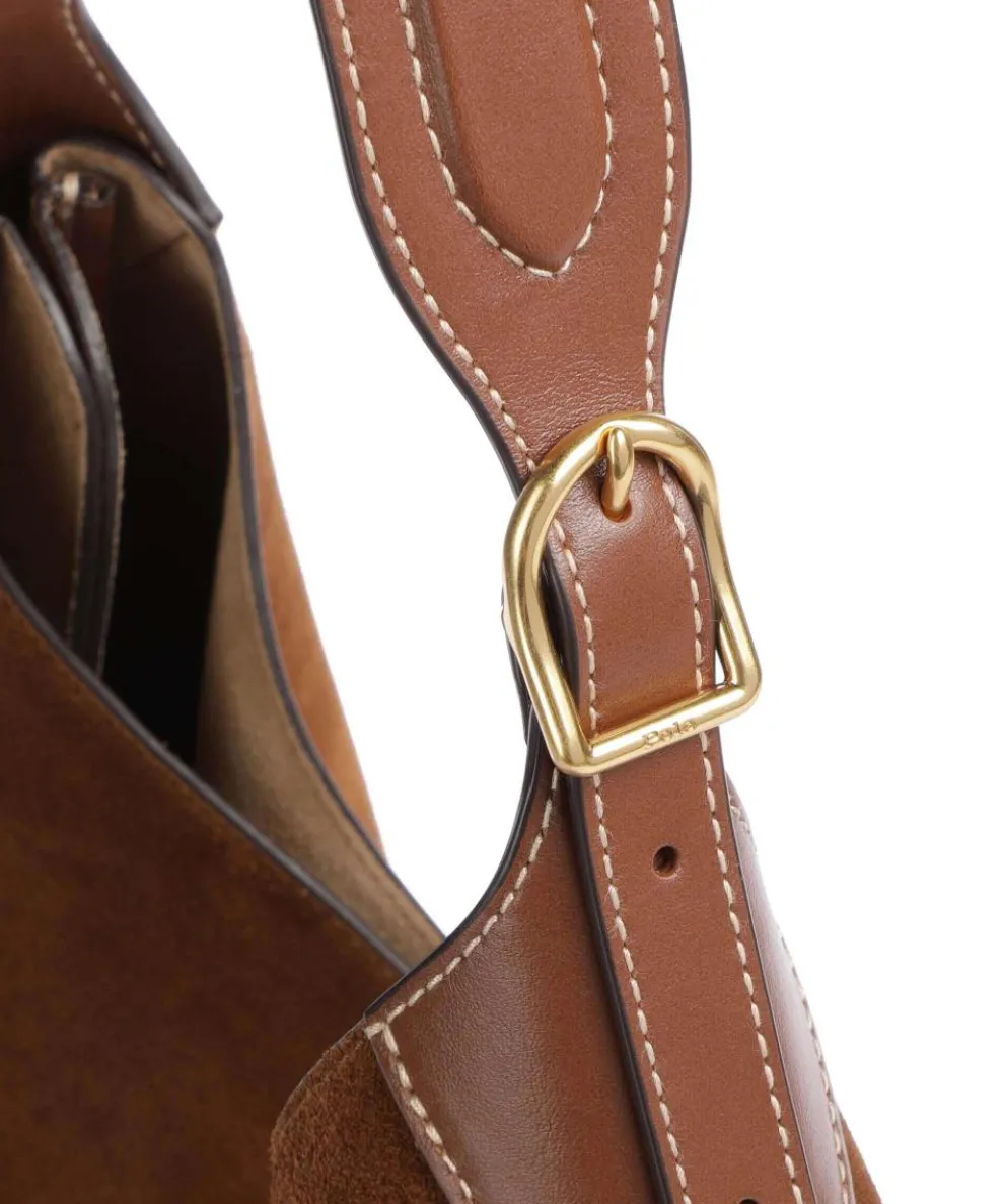 ID Collection Medium Hobo bag brushed cow leather, fine grain cow leather brown