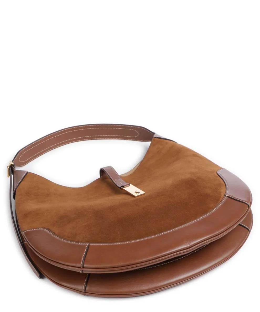 ID Collection Medium Hobo bag brushed cow leather, fine grain cow leather brown