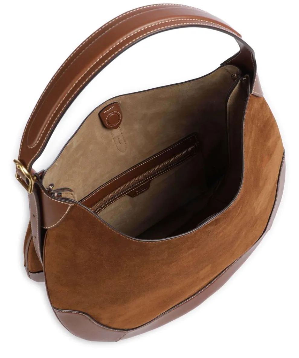ID Collection Medium Hobo bag brushed cow leather, fine grain cow leather brown