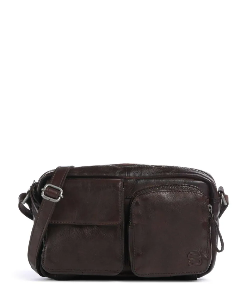 Apache Sara Crossbody bag grained leather dark brown