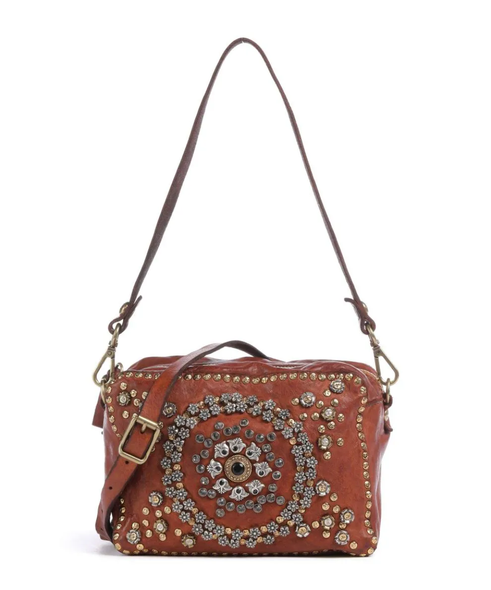 Shoulder bag softly grained calfskin cognac