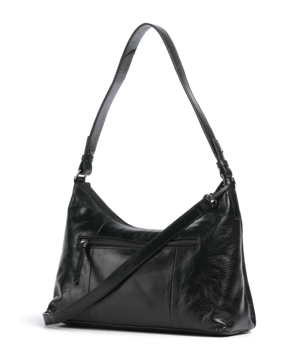 Creased Crystal Shoulder bag grained leather black