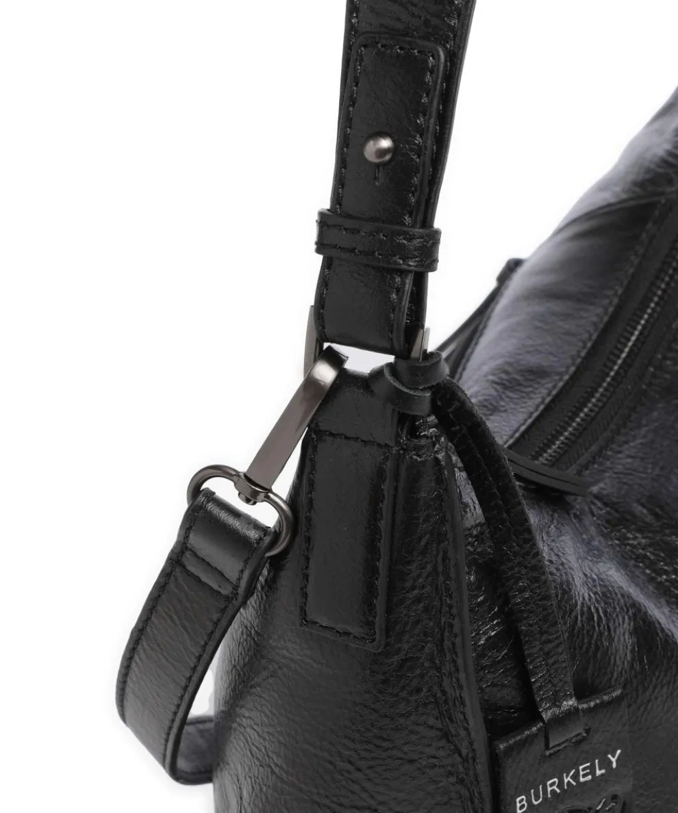 Creased Crystal Shoulder bag grained leather black