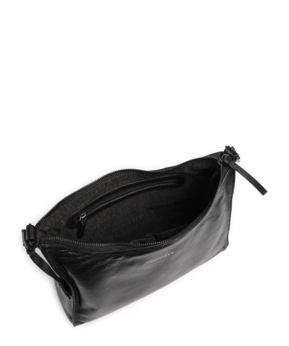 Creased Crystal Shoulder bag grained leather black