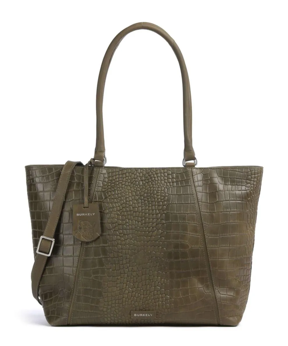 Cool Colbie Tote bag 15″ embossed leather olive-green