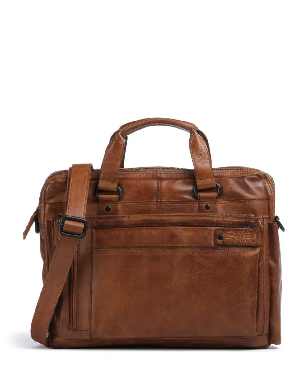 Apache Brutus Briefcase 15″ fine grain leather cognac