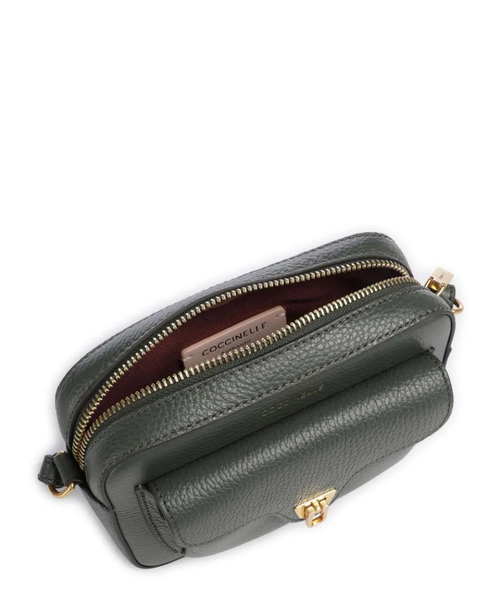 Beat Soft Crossbody bag grained cow leather dark green
