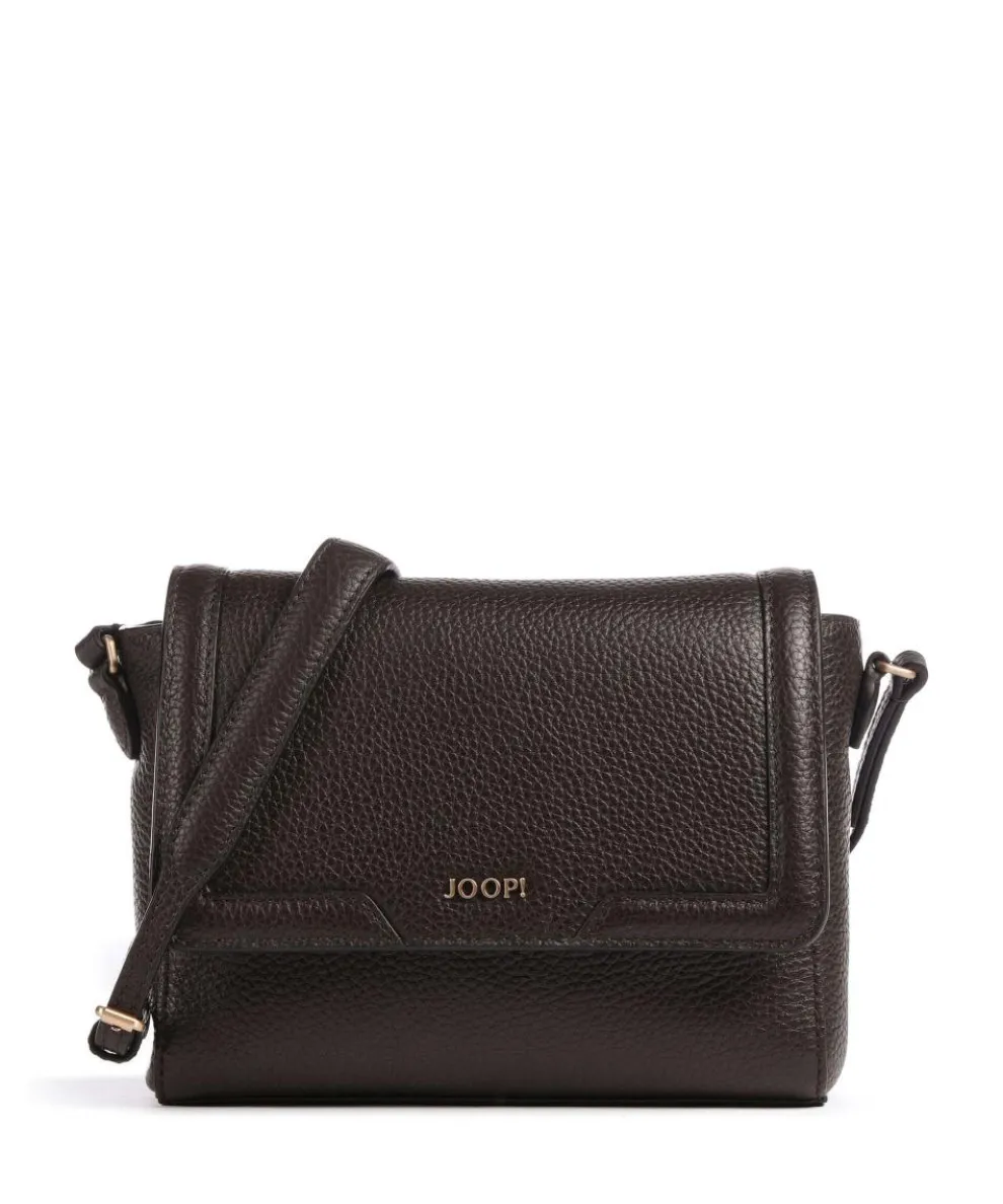 Giada Lorena Crossbody bag grained calfskin dark brown