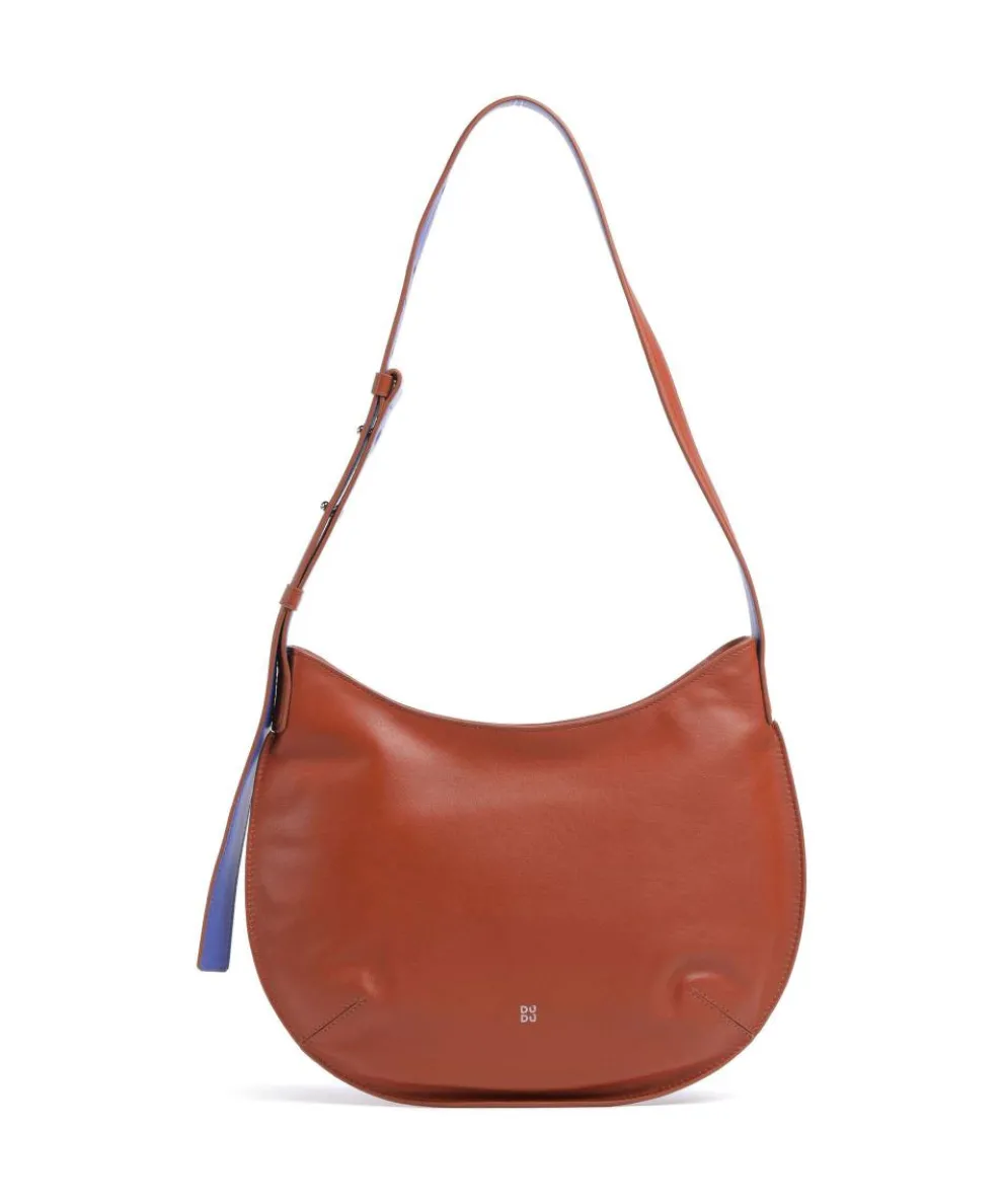 Hispani Hobo bag fine grain leather red brown