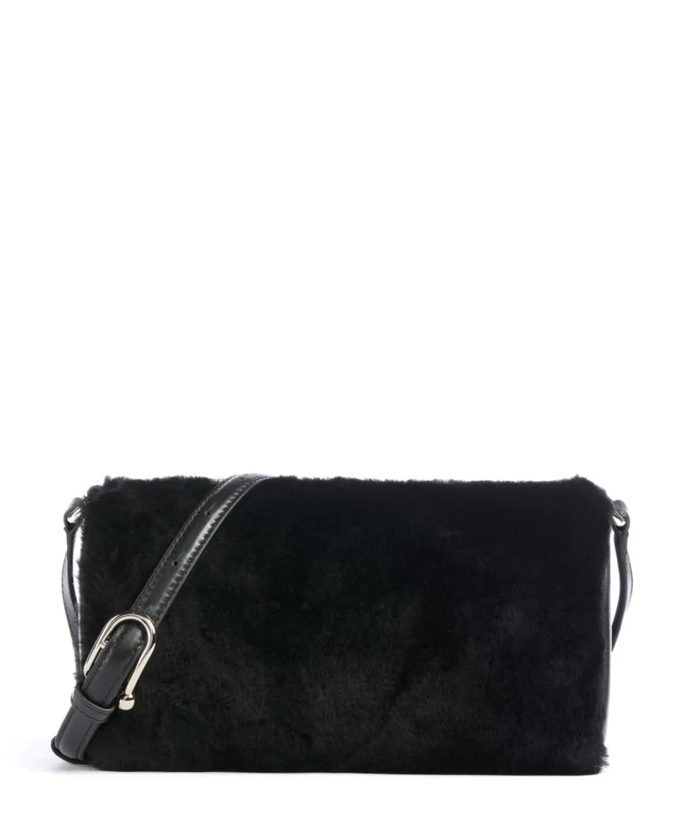 Dalia L Crossbody bag fabric, grained leather black