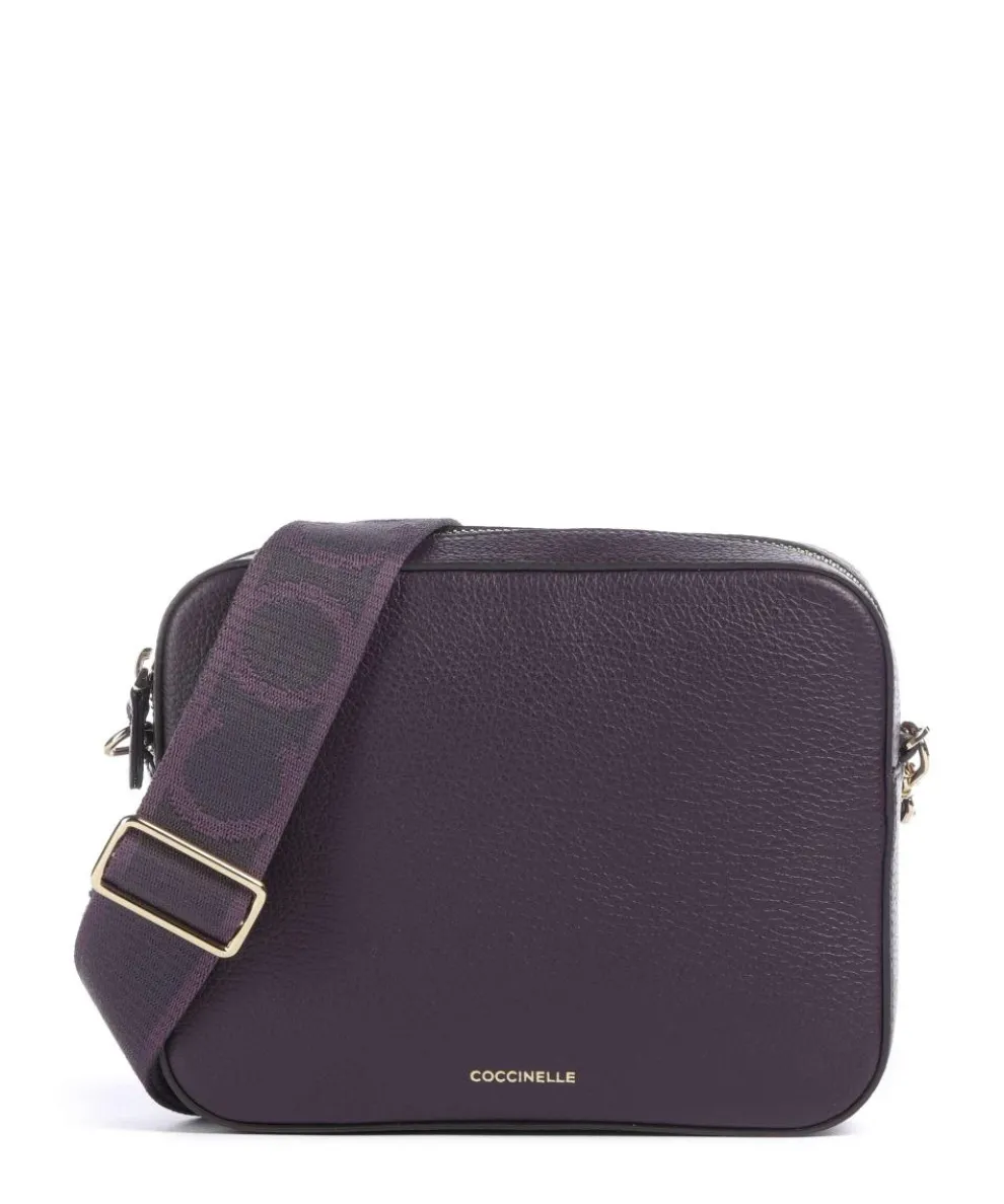 Tebe Crossbody bag grained leather plum