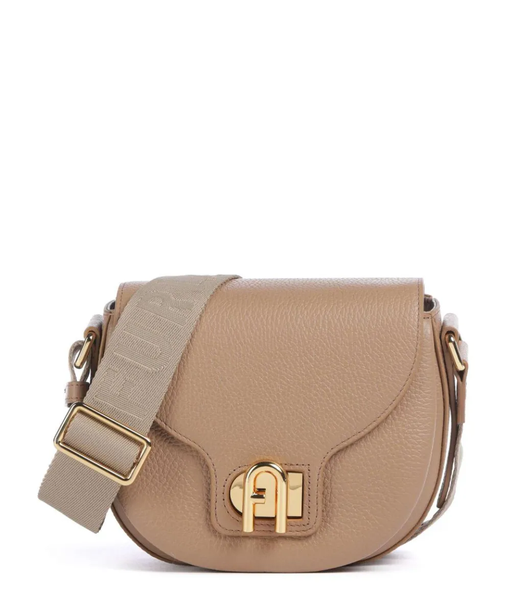 Lotus Mini Crossbody bag grained leather light brown