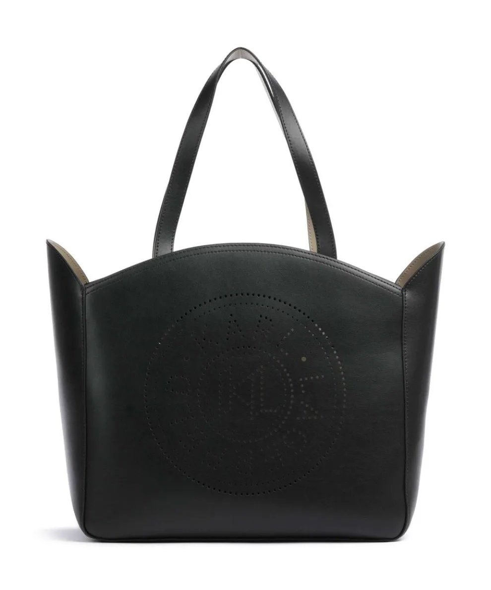 K/Circle Large Tote bag fine grain cow leather black
