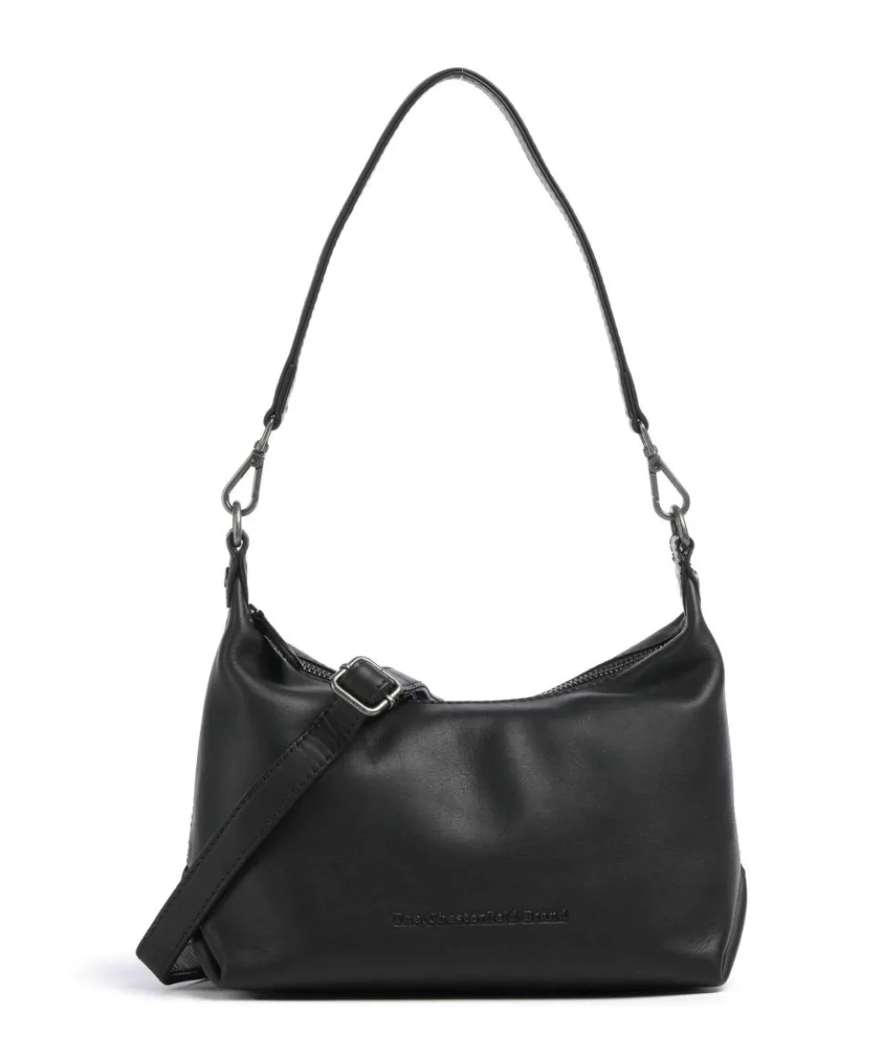 Wax Pull Up Cow Christie Shoulder bag fine grain cow leather black