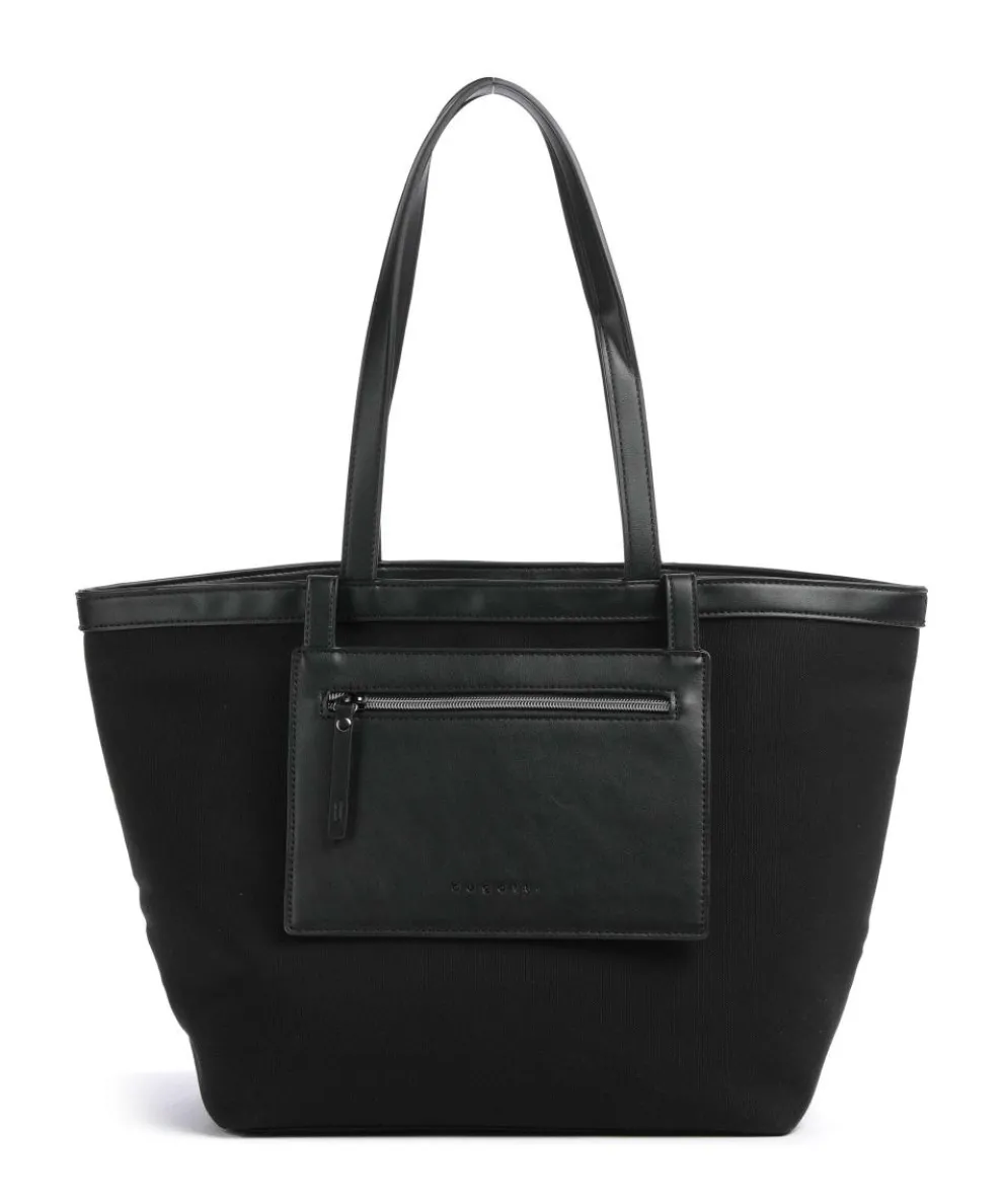 Elena Tote bag 13″ canvas, imitation leather black