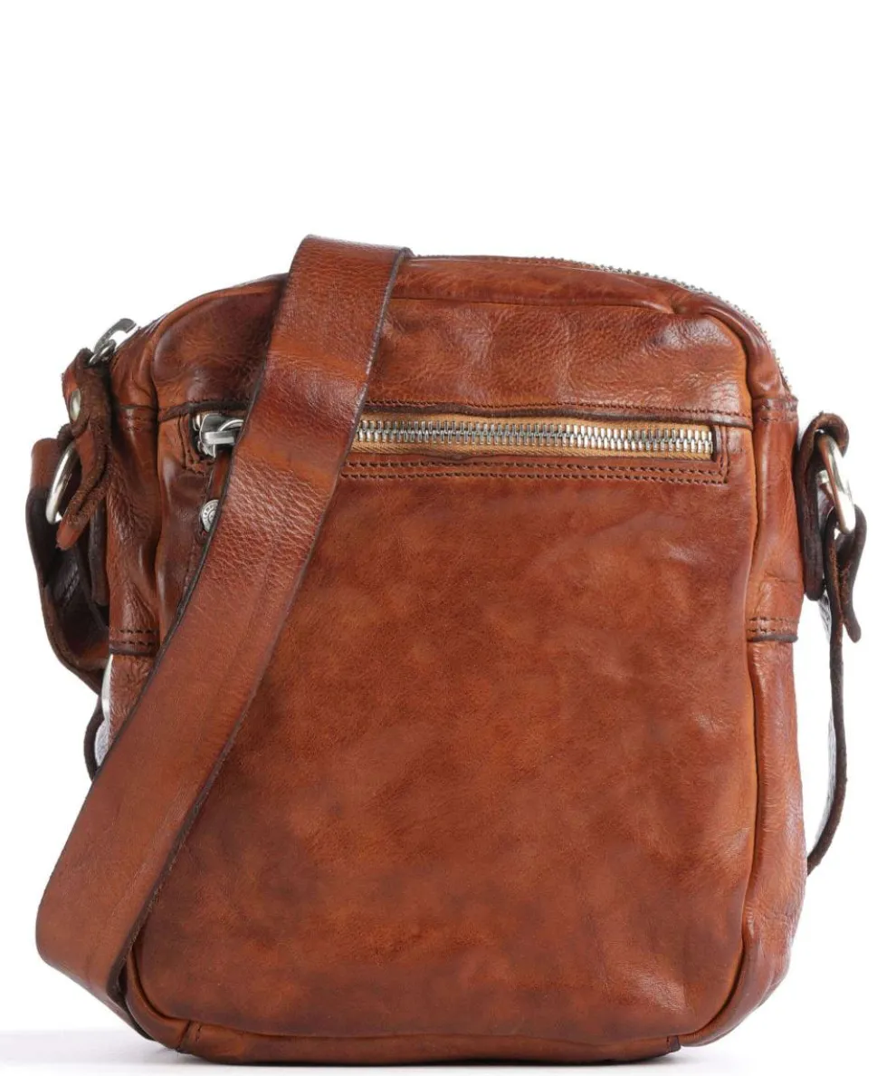 Crossbody bag fine grain cow leather cognac