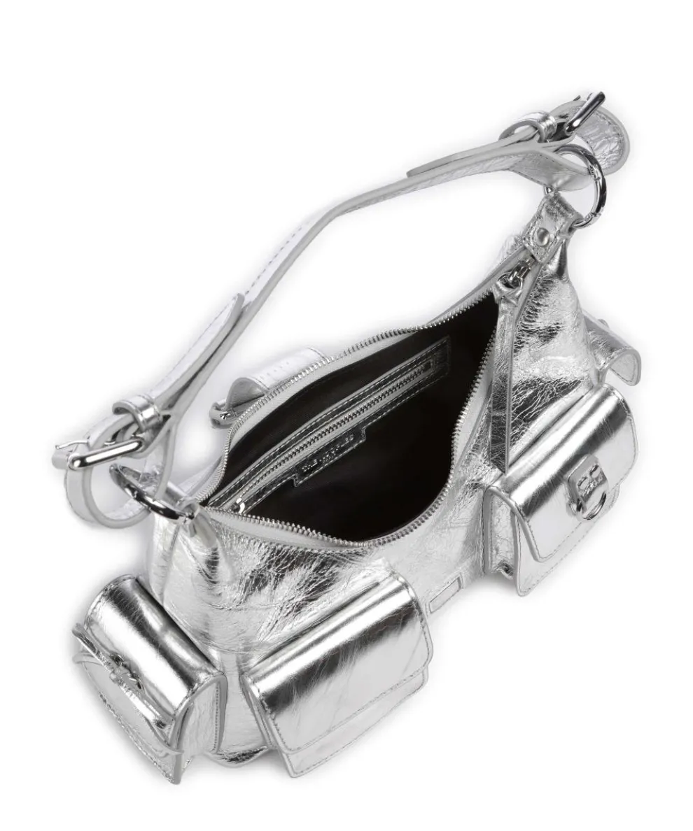 Amelia Shoulder bag fine grain cow leather silver