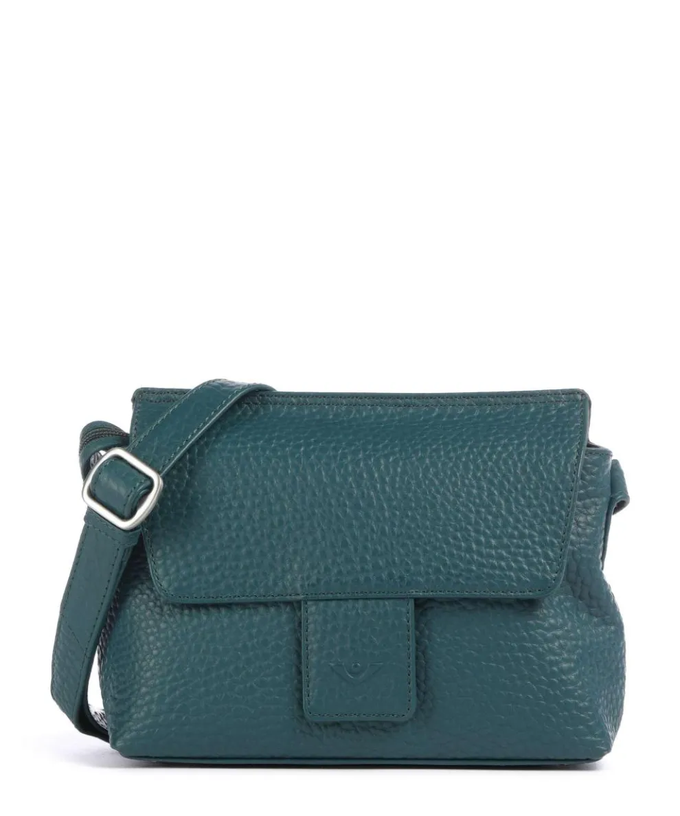 Hirsch Crossbody bag grained leather petrol