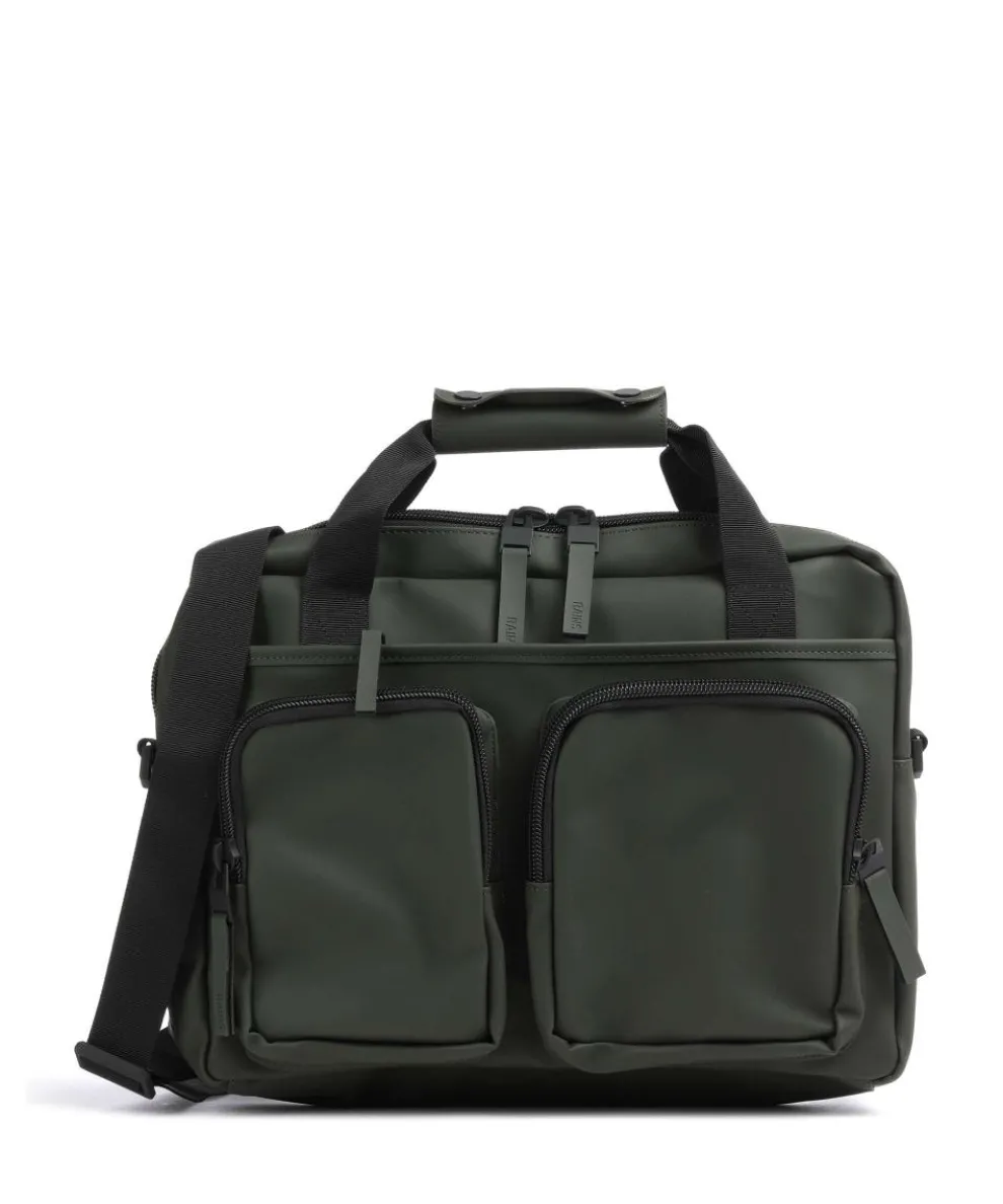 Briefcase 14″ polyurethane, polyester dark green
