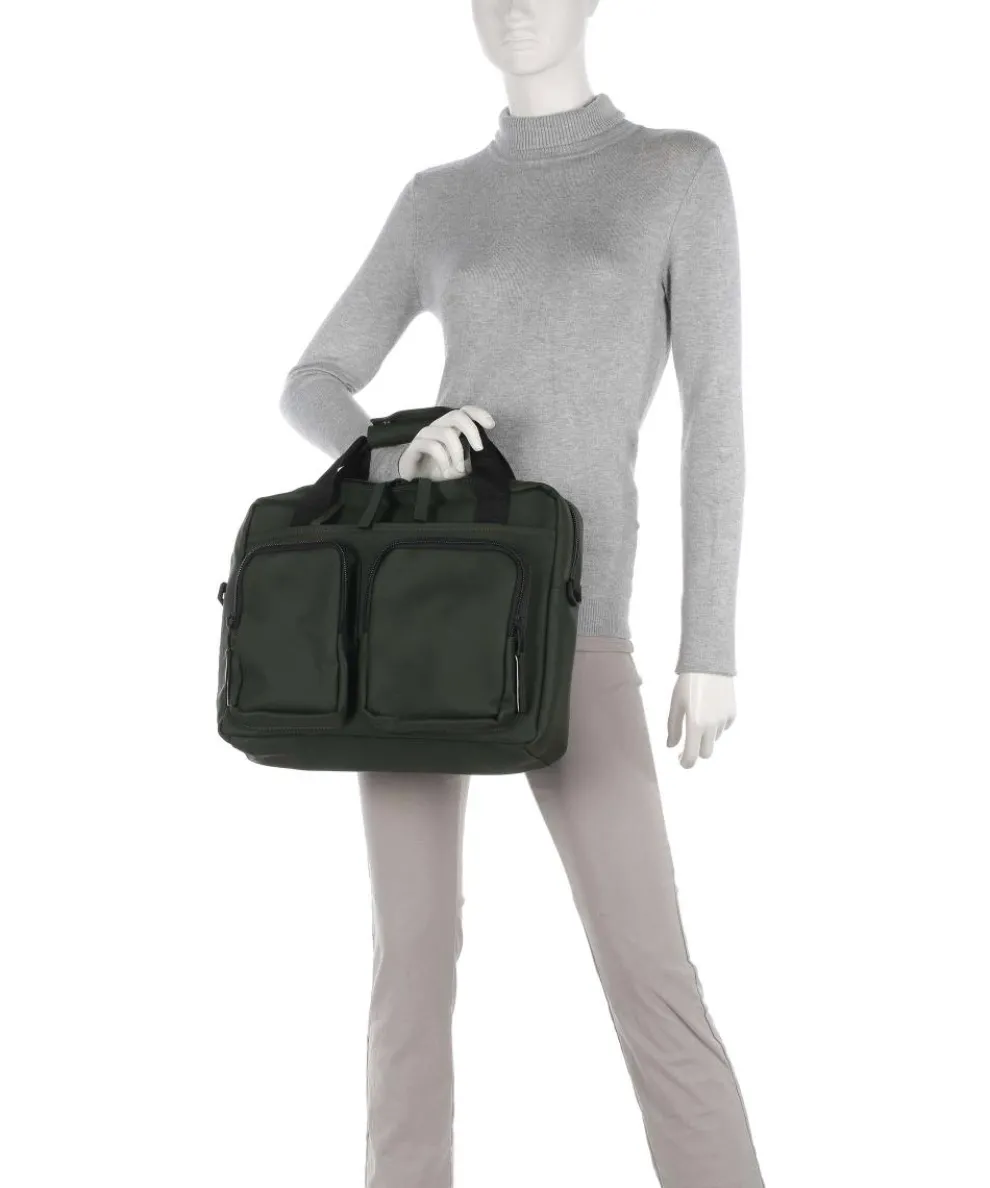 Briefcase 14″ polyurethane, polyester dark green