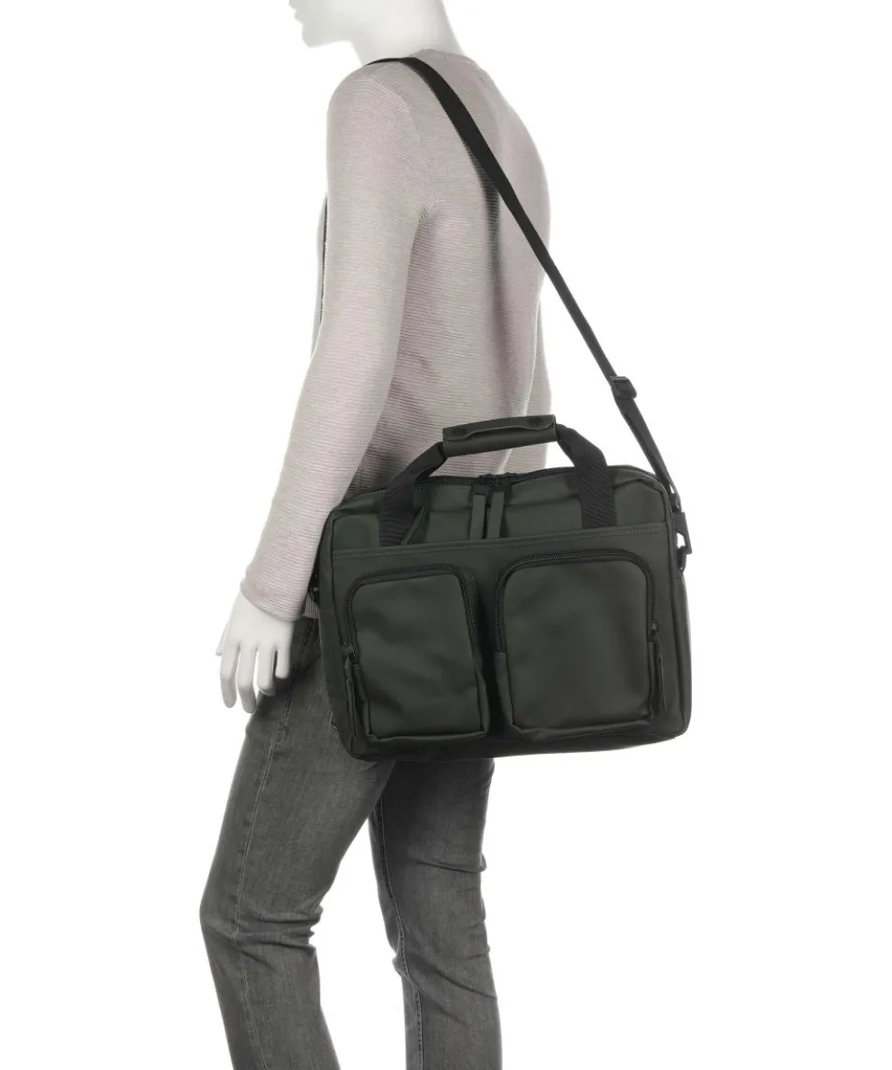 Briefcase 14″ polyurethane, polyester dark green