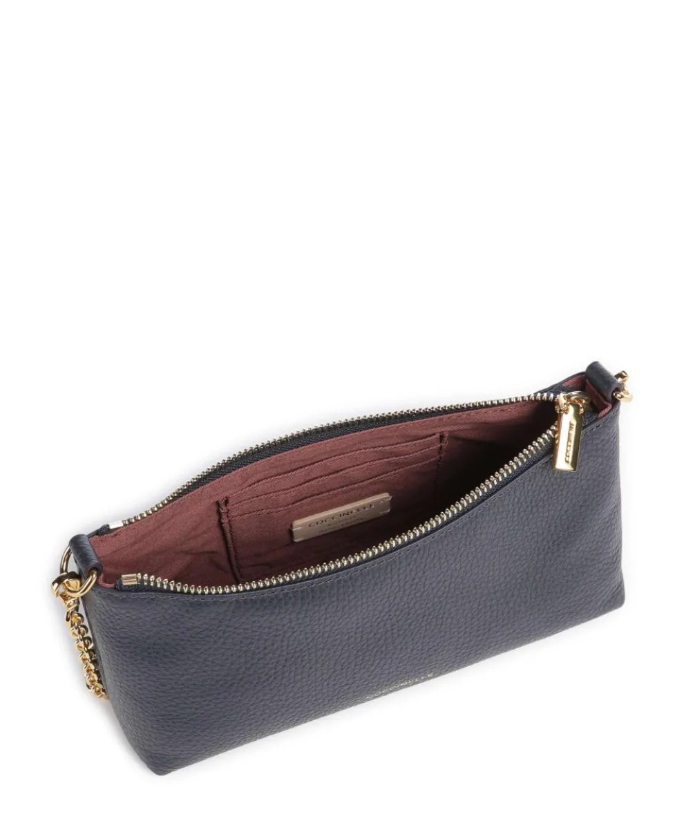 Aura Shoulder bag grained leather dark blue