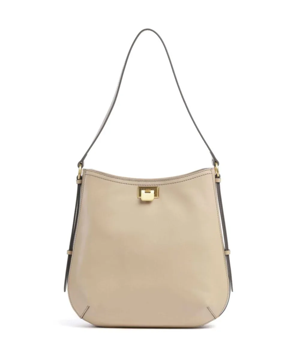 Federica Hobo bag fine grain cow leather beige