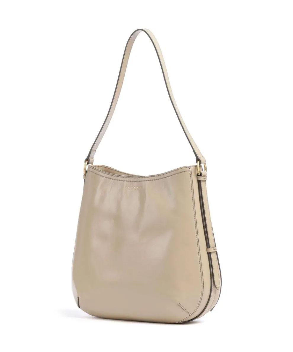Federica Hobo bag fine grain cow leather beige