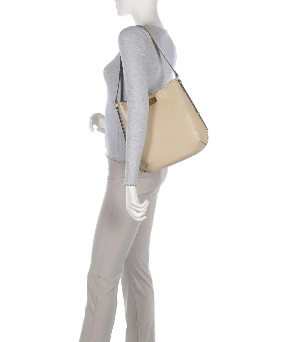 Federica Hobo bag fine grain cow leather beige