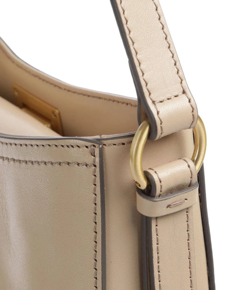 Federica Hobo bag fine grain cow leather beige