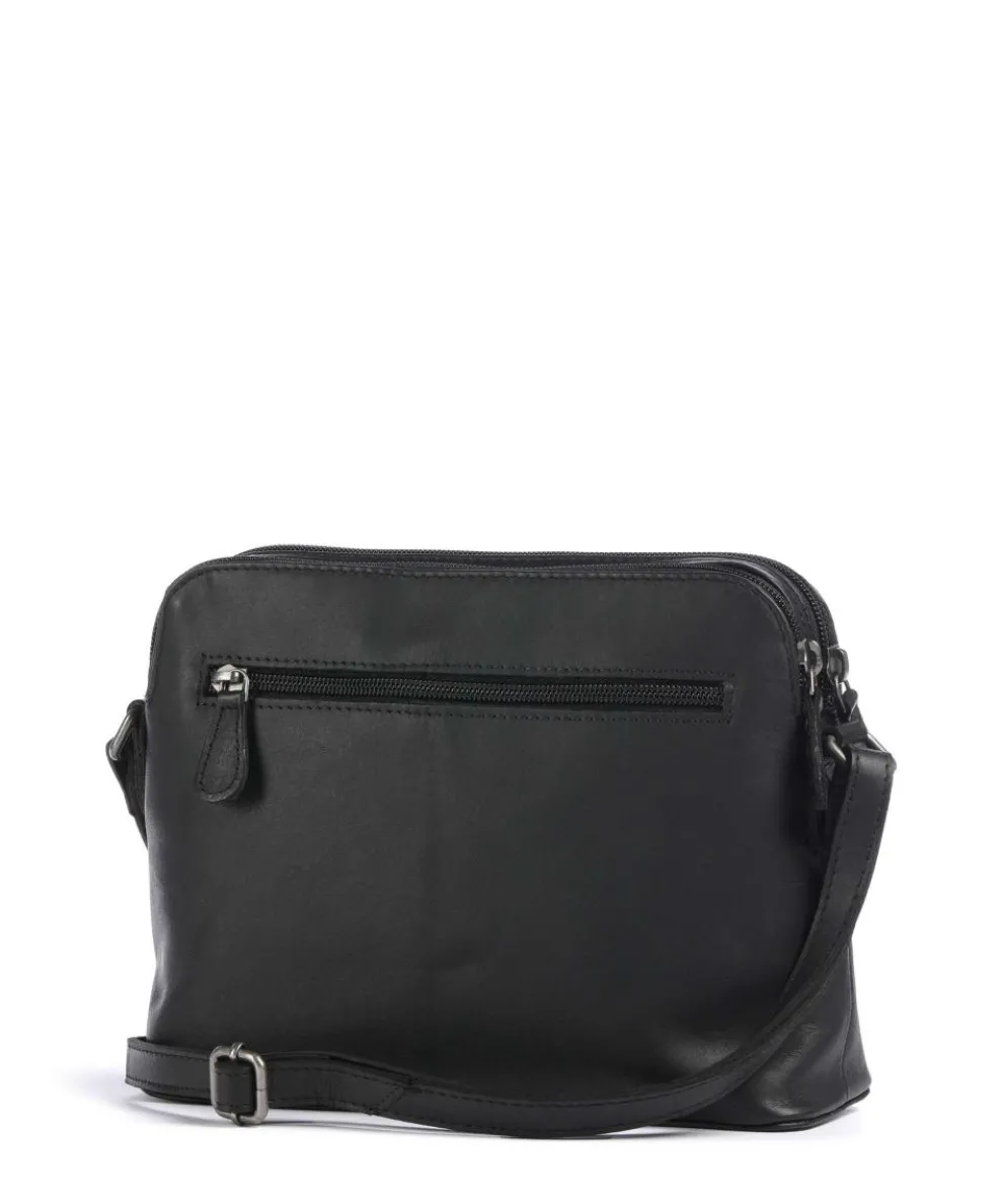Cow Wax Pull Up Nebraska Crossbody bag cow leather black