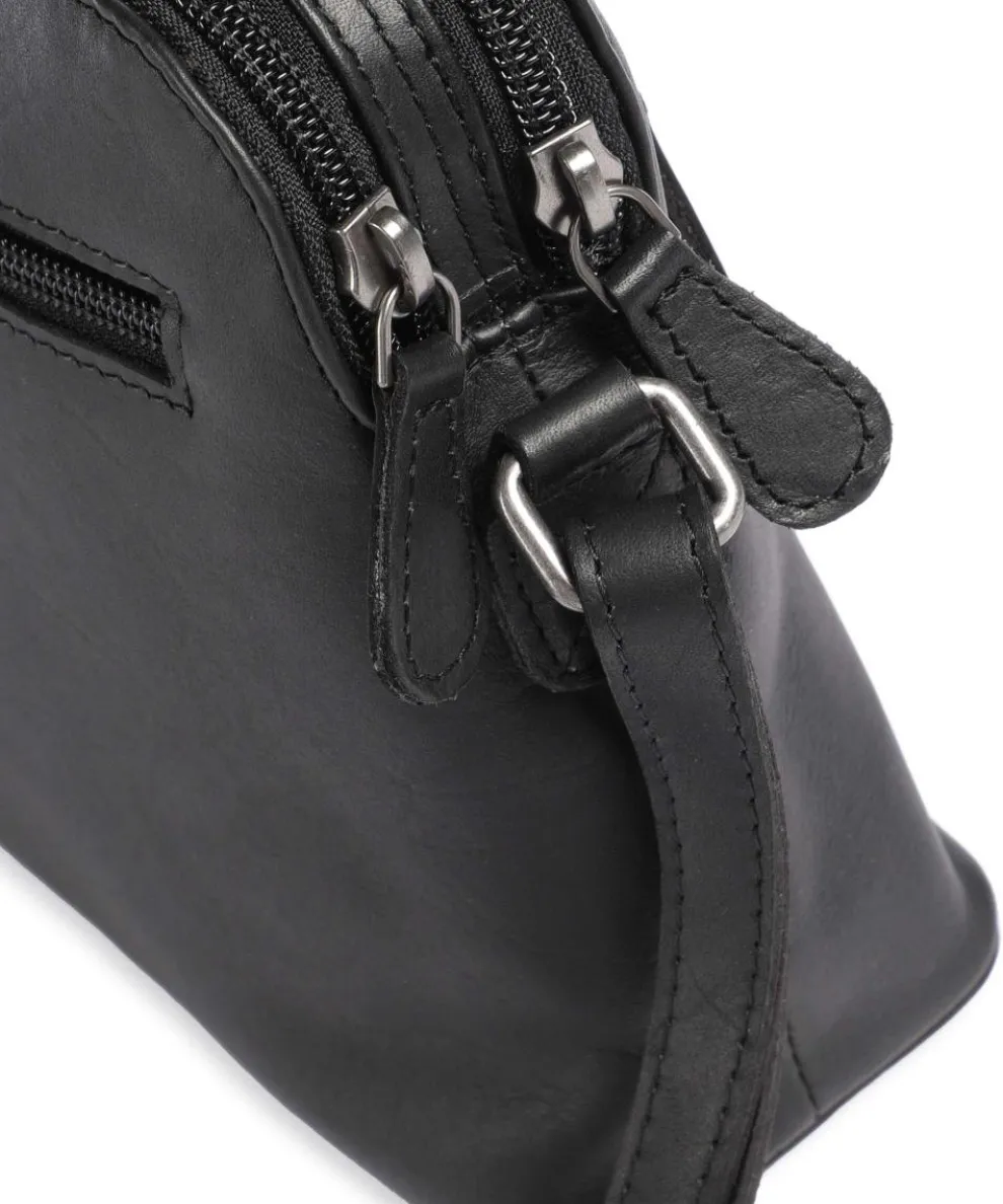Cow Wax Pull Up Nebraska Crossbody bag cow leather black
