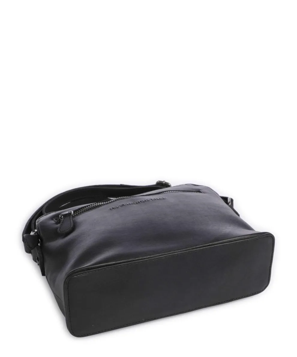 Cow Wax Pull Up Nebraska Crossbody bag cow leather black